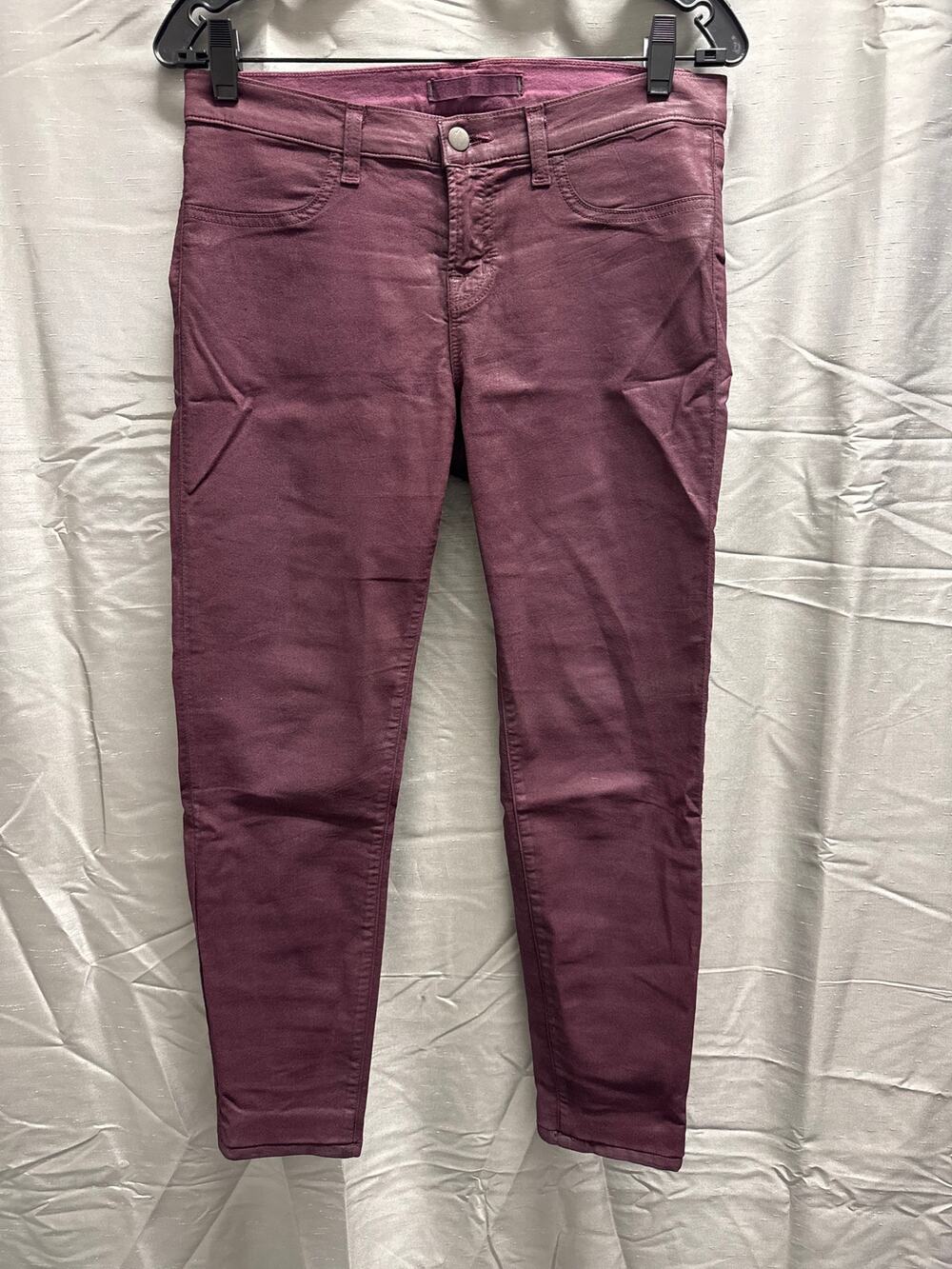 J Brand Eggplant Coated Skinny Jeans Size 30